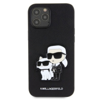 Karl Lagerfeld PU Saffiano Karl and Choupette NFT Zadný Kryt pre iPhone 12 Pro Max Black