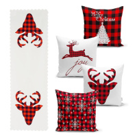 Súprava 4 vianočných obliečok na vankúš a behúň na stôl Minimalist Cushion Covers Christmas Tart