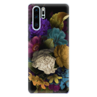Odolné silikónové puzdro iSaprio - Dark Flowers - Huawei P30 Pro