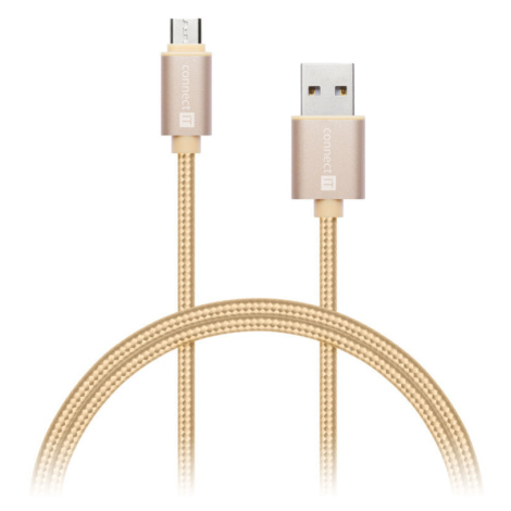 Connect Wire Premium Metallic micro USB - USB, gold, 1m CONNECT IT