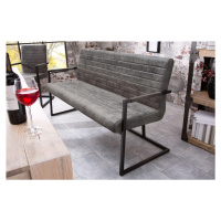 LuxD Dizajnová lavica Maximiliano vintage sivá