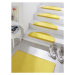 Sada 15ks nášlapů na schody: Fancy 103002 žluté, samolepící - 23x65 půlkruh (rozměr včetně ohybu