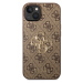 Guess PU 4G Metal Logo Zadný Kryt pre iPhone 15 Plus Brown