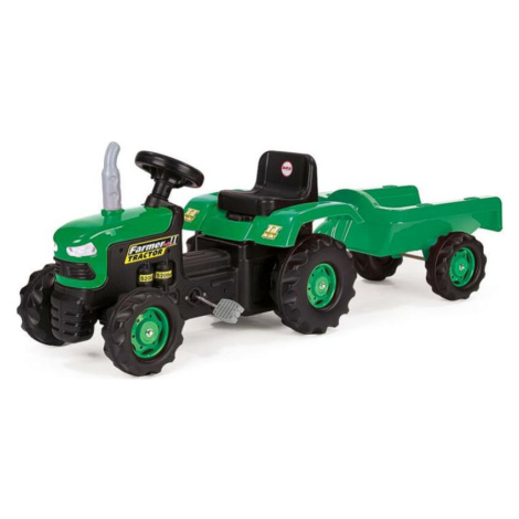 Dolu Detský traktor šliapací s vlečkou, zelený