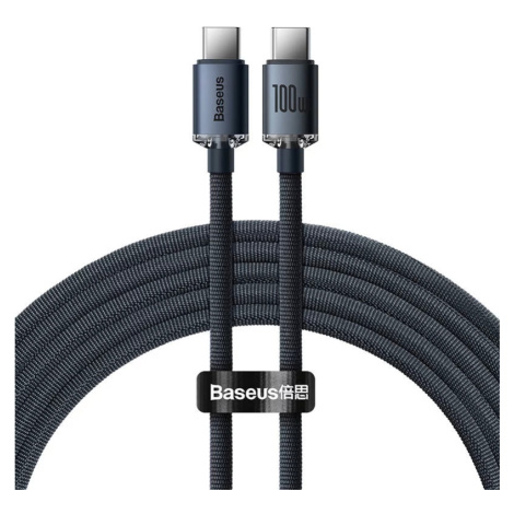 Kábel Baseus Crystal Shine cable USB-C to USB-C, 100W, 2m, black (6932172602895)