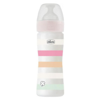 CHICCO Fľaša dojčenská Well-being silikón 250ml dievča