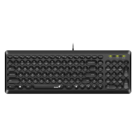 GENIUS klávesnica Slimstar Q200/ Drôtová/ USB/ čierna/ retro design/ CZ+SK layout