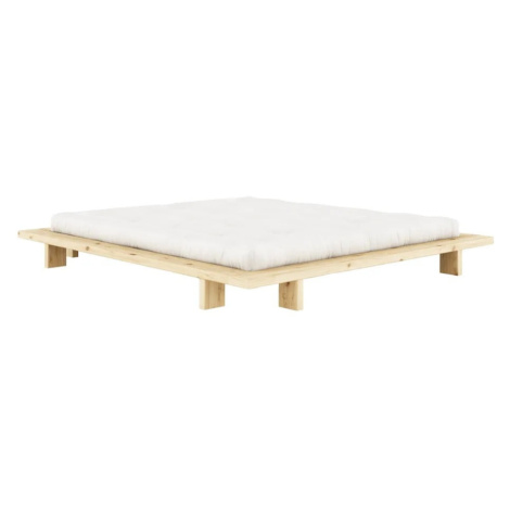 Dvojlôžková posteľ z borovicového dreva s roštom v prírodnej farbe 160x200 cm Japan – Karup Desi Karup Design