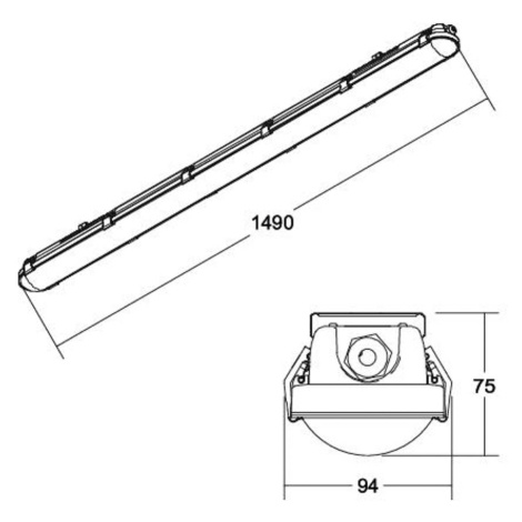 BRUMBERG Humid One Pro LED lampa do vane DALI 149cm