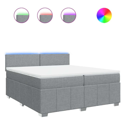 vidaXL Posteľný rám boxsping s matracom bledosivý 200x200 cm látka