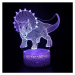 3d dinosaurus LED lampa - Triceratops