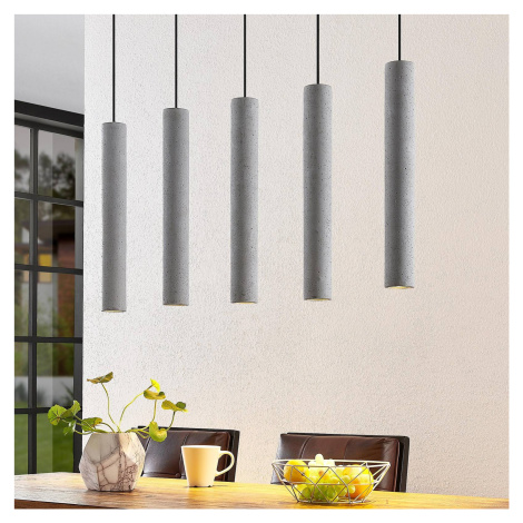 Lindby Concretto závesná lampa s 5 tienidlami