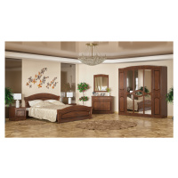 NABBI Molis BD-160 rustikálna manželská posteľ s roštom 160x200 cm čerešňa portofino