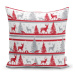 Súprava 4 vianočných obliečok na vankúš a behúň na stôl Minimalist Cushion Covers Red Snowflake