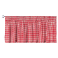 Dekoria Krátky záves na riasiacej páske, červeno-biele malé káro, 260 x 40 cm, Quadro, 136-15