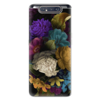 Odolné silikónové puzdro iSaprio - Dark Flowers - Samsung Galaxy A80