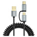 Kábel Choetech 2v1 USB a USB-C + micro USB strunový 1.2m čierny