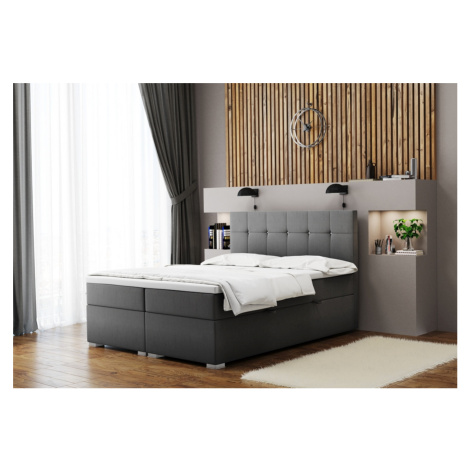 Expedo Čalúnená posteľ boxspring NORIS + topper, 180x200, matt velvet 93