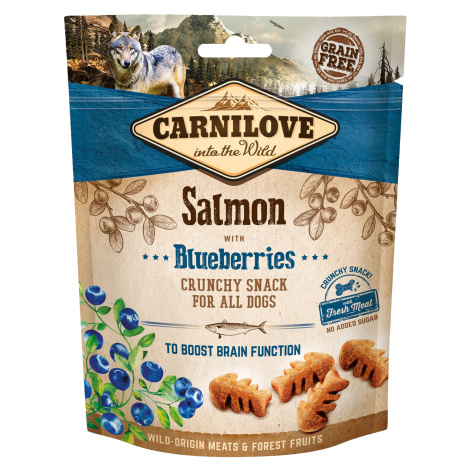 CARNILOVE Dog Crunchy Snack Losos s čučoriedkami s čerstvým mäsom 200 g