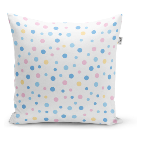 Vankúš Farebné bodky na biele - 50x50 cm