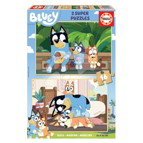 Drevené puzzle Bluey Educa 2x16 dielov