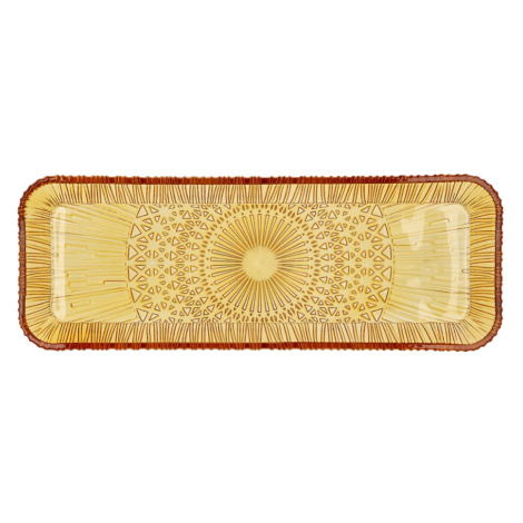 Oranžový sklenený servírovací tanier 14x38 cm Kusintha – Bitz