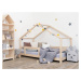 Benlemi Detská posteľ domček LUCKY s bočnicou Zvoľte farbu: Nelakovaná, Rozmer: 120 x 200 cm