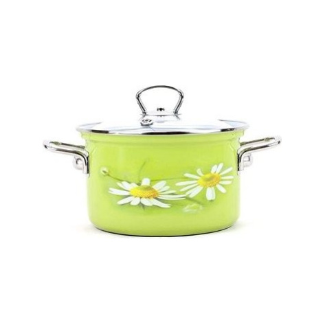 Belis Smaltovaný hrniec so sklenenou pokrievkou Daisy 24 cm, 6,1 l