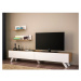 Biela/prírodná TV súprava v dekore orecha 60x14,5 cm Amerika - Kalune Design