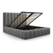 Sivá čalúnená dvojlôžková posteľ s úložným priestorom s roštom 180x200 cm Kelp – Micadoni Home