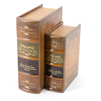Estila Koloniálny set knihy Kabína strýka Toma v béžovom koženom obale s dekoratívnym motívom di