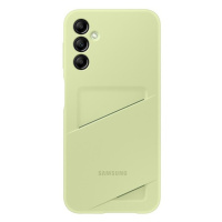 Samsung Galaxy A14 5G SM-A146B, silikónové puzdro s držiakom kariet, zelené, továrenské