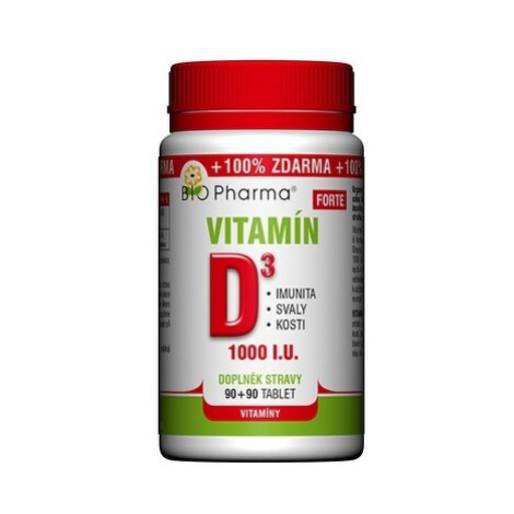 BIO PHARMA Vitamín D3 forte 90 + 90 kapsúl ZADARMO