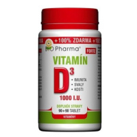 BIO PHARMA Vitamín D3 forte 90 + 90 kapsúl ZADARMO