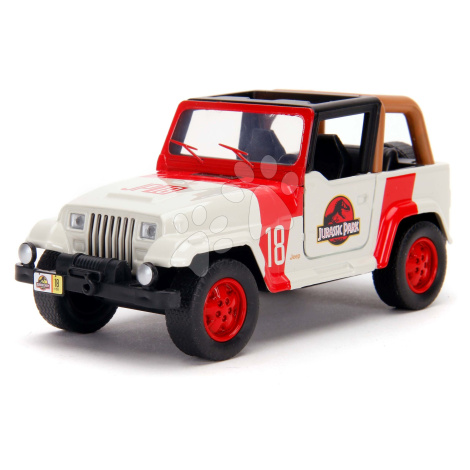 Autíčko Jeep Wrangler Jurassic World Jada kovové s otvárateľnými dverami dĺžka 10,2 cm 1:32