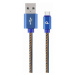 Kábel CABLEXPERT USB 2.0 AM na Type-C kábel (AM/CM), 1m, opletený, jeans, blister, PREMIUM QUALI