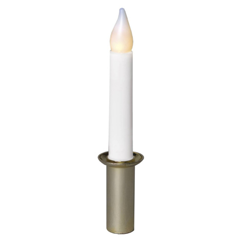 LED sviečka s držiakom bielo-zlatá Star Trading