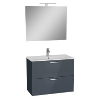 Kúpeľňová zostava s umývadlom, zrkadlom a osvetlením VitrA Mia 79x61x39,5 cm antracitový lesk MI