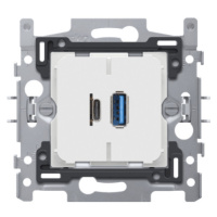 Prístroj zásuvka USB+USB-C 230V SMART rozoznávanie zariadenia (NIKO)