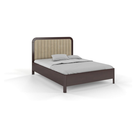 Hnedá/béžová dvojlôžková posteľ z bukového dreva 160x200 cm Modena – Skandica