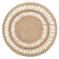 Kruhový koberec, priemer 120 cm, béžový vrkoč DIKILI, 182313
