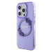 Guess PC/TPU Flowers Ring Glossy Logo MagSafe Zadný Kryt pre iPhone 15 Pro Purple