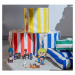 Modrý látkový detský kôš na hračky ø 30x28 cm Stripes – Playmobil