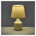 Bielo-krémová keramická stolová lampa s textilným tienidlom (výška 24 cm) – Casa Selección