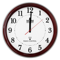 Nástenné hodiny MPM, DCF signál, 2492.55 - gaštan, 38cm