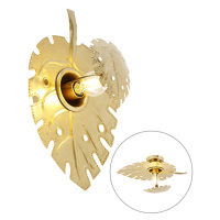 Dizajnové nástenné svietidlo starožitné zlaté - Carballo