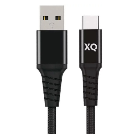 Kábel XQISIT NP Cotton braided USB-C to USB-A 3.0 200cm black (50835)