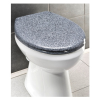 WC sedadlo v žulovom dekore s jednoduchým zatváraním Wenko Premium Ottana, 45,2 x 37,6 cm