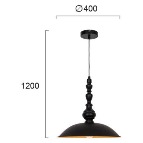 Závesná lampa Colin, čierna, Ø 40 cm