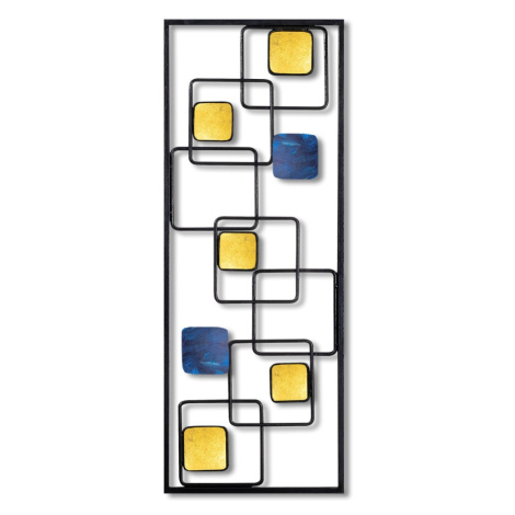 Nástěnná kovová dekorace INFINITE žlutá/modrá